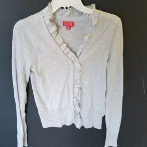 ELLE Sweater with chiffon ruffle accent